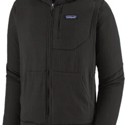 Patagonia R1 Air Capuchon Jas Met Doorlopende Rits Heren, Zwart