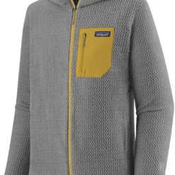 Patagonia R1 Air Capuchon Jas Met Doorlopende Rits Heren, Grijs