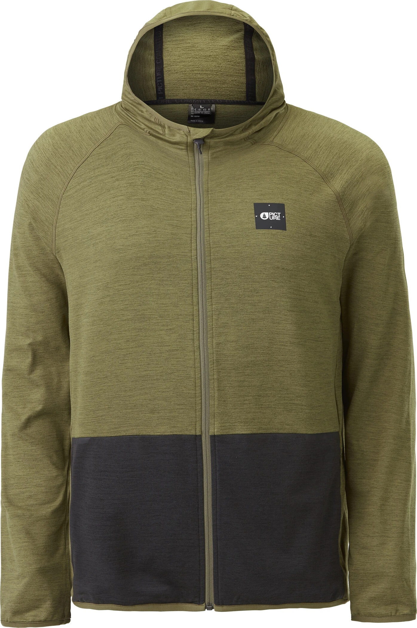 Picture Shari Tech Hoodie Heren, Olijf/zwart 1 Picture Shari Tech Hoodie Heren, Olijf/zwart