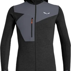 SALEWA Puez 2 Dry Hood Longsleeve Doorlopende Rits Heren, Zwart/grijs