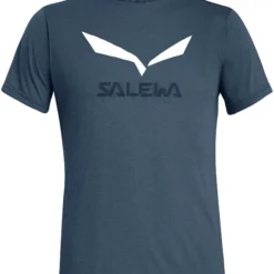SALEWA Solidlogo Dry T-Shirt Heren, Blauw
