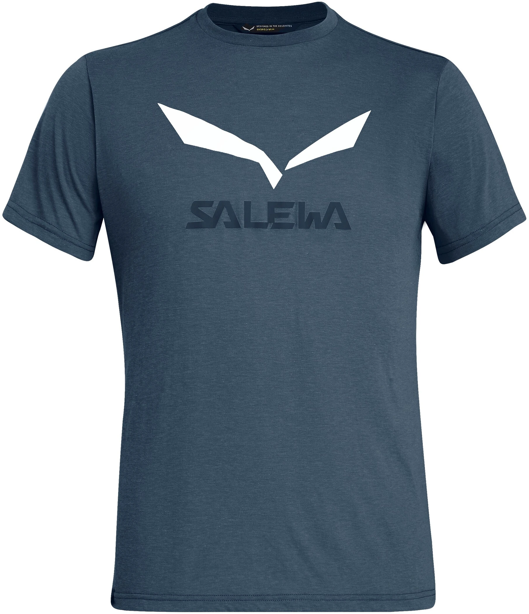 SALEWA Solidlogo Dry T-Shirt Heren, Blauw 1 SALEWA Solidlogo Dry T-Shirt Heren, Blauw