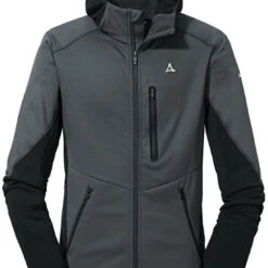 Schöffel Lodron Fleece Hoody Heren, Grijs/zwart